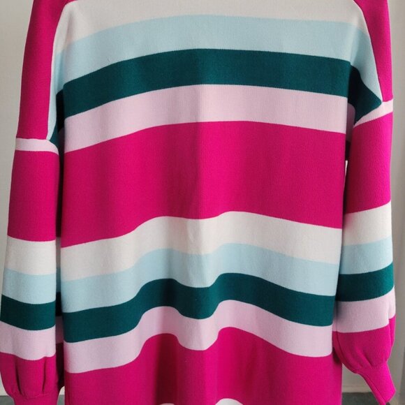 Crown and Ivy Rainbow Striped Relaxed Open Front Sweater/Jacket (Size: M) - Picture 8 of 14